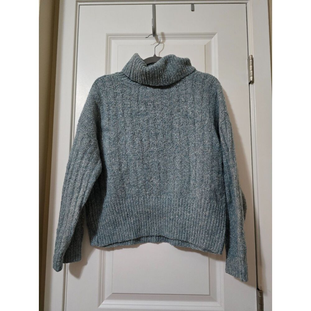 Sage Green Turtleneck Chunky Knit Sweater